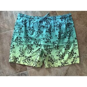Grateful Dead Men's Dancing Bears Gradient Swim Trunks with Pocket Size L NWOT